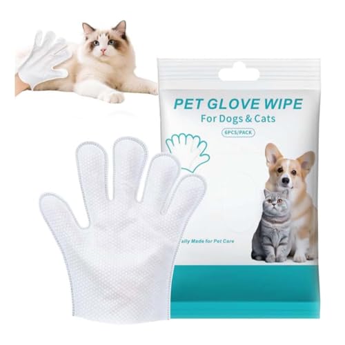 Gettoreach Spülfreie Hunde-Shampoo-Handschuhe, hypoallergene Haustier-Badetücher, perfekt für langhaarige Hunde, Hunde-Tücher, Reinigung, desodorierend, durchdringendes Fell, halten das Fell weich und von Hliloy