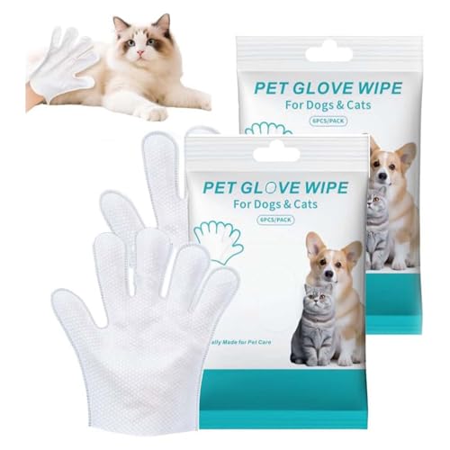 Gettoreach Spülfreie Hunde-Shampoo-Handschuhe, hypoallergene Haustier-Badetücher, perfekt für langhaarige Hunde, Hunde-Tücher, Reinigung, desodorierendes, durchdringendes Fell, halten das Fell weich von Hliloy