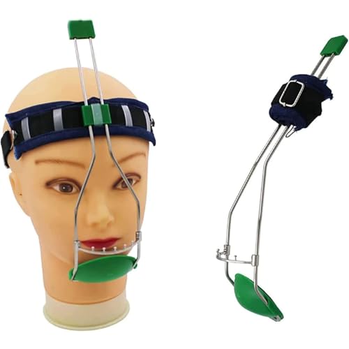 Hlixzoy Von Zahnärzten Entworfene Kieferorthopädische Kopfbedeckung - Verstellbarer Gesichtsbogen Und Kinnkappe Mit Hohem Zug Zur Korrektur des Unterbisses, 360°-Kiefertraktionskontrolle von Hlixzoy