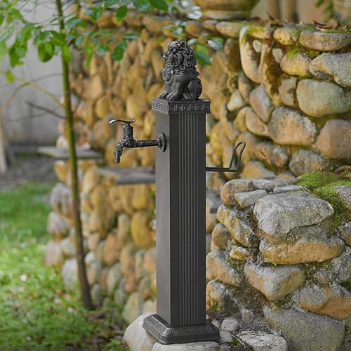 Hltdzer Quadratische Außen-Wassersäule aus Edelstahl für Garten Wasserspender mit Hydrant und Springbrunnen Freistehender Feuerwehrhahn Ideal für Garten, Farm, Ranch(76cm/29.9in) von Hltdzer