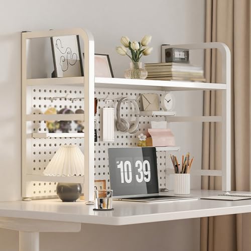 Mehrzweck Bücherregal Storage Rack Freestanding Schreibtisch Hutch for College Dorm Space-Saving Display Shelf for Computer Desktop Organizer Rack for Home Office Dorm(White single layer,135/53.1in) von Hltdzer