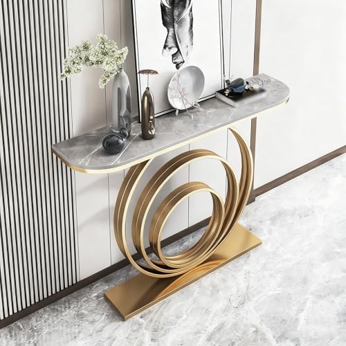 Metallene Rechteckige Kratzfestige Tisch mit Geometrischem Rahmen Industrieller Sofa Tisch Hinter Dem Sofa Veranda-Schrank Schmiedeeisenrahmen Akzent Eingangstisch(F,100*30*80CM/39.4*11.8*31.5IN) von Hltdzer