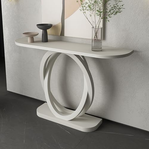 Modern Console Sofa Table with Geometric Metal Legs Contemporary Iron Console Sofa Table Against The Wall Hotel Long Porch Cabinet for Entrance Living Room (White,150*35*85CM/59.1*13.8*33.5IN) von Hltdzer
