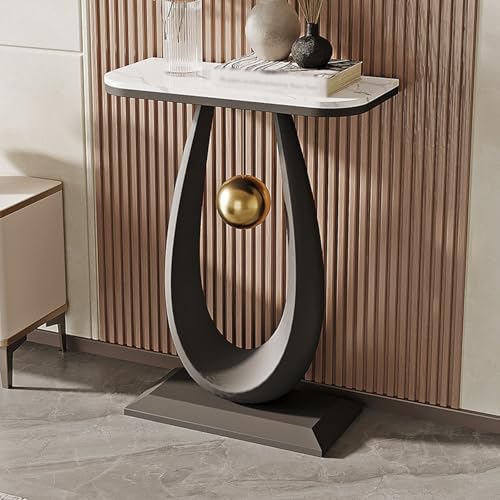 Moderner Konsole Eingangs Akzent Sofa Tisch mit Tröpfchenförmiger Basis und Kugelpendel Schmaler und Langer Akzent Tisch für Eingangshalle Hinter Dem Sofa(A,50 * 30 * 75CM/19.7 * 11.8 * 29.5IN) von Hltdzer