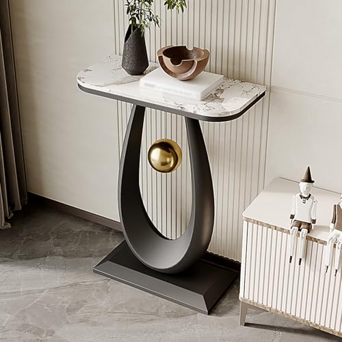 Moderner Konsole Eingangs Akzent Sofa Tisch mit Tröpfchenförmiger Basis und Kugelpendel Schmaler und Langer Akzent Tisch für Eingangshalle Hinter Dem Sofa(B,40 * 30 * 75CM/15.7 * 11.8 * 29.5IN) von Hltdzer