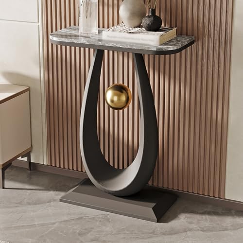 Moderner Konsole Eingangs Akzent Sofa Tisch mit Tröpfchenförmiger Basis und Kugelpendel Schmaler und Langer Akzent Tisch für Eingangshalle Hinter Dem Sofa(C,80 * 30 * 75CM/31.5 * 11.8 * 29.5IN) von Hltdzer