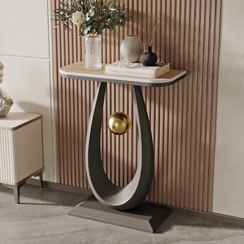 Moderner Konsole Eingangs Akzent Sofa Tisch mit Tröpfchenförmiger Basis und Kugelpendel Schmaler und Langer Akzent Tisch für Eingangshalle Hinter Dem Sofa(E,80 * 30 * 75CM/31.5 * 11.8 * 29.5IN) von Hltdzer