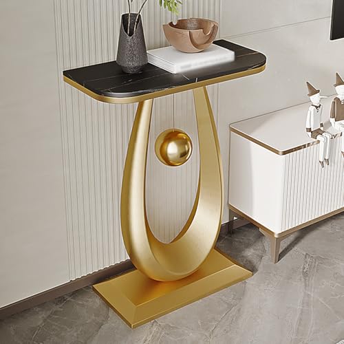 Moderner Konsole Eingangs Akzent Sofa Tisch mit Tröpfchenförmiger Basis und Kugelpendel Schmaler und Langer Akzent Tisch für Eingangshalle Hinter Dem Sofa(I,40 * 30 * 75CM/15.7 * 11.8 * 29.5IN) von Hltdzer