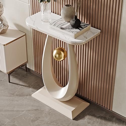 Moderner Konsole Eingangs Akzent Sofa Tisch mit Tröpfchenförmiger Basis und Kugelpendel Schmaler und Langer Akzent Tisch für Eingangshalle Hinter Dem Sofa(K,40 * 30 * 75CM/15.7 * 11.8 * 29.5IN) von Hltdzer