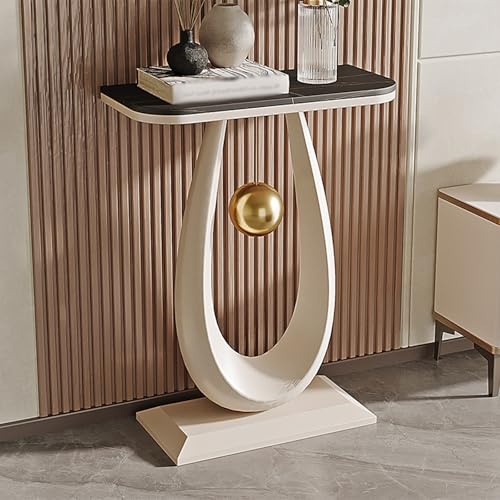 Moderner Konsole Eingangs Akzent Sofa Tisch mit Tröpfchenförmiger Basis und Kugelpendel Schmaler und Langer Akzent Tisch für Eingangshalle Hinter Dem Sofa(N,40 * 30 * 75CM/15.7 * 11.8 * 29.5IN) von Hltdzer