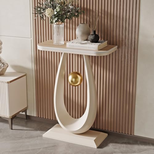 Moderner Konsole Eingangs Akzent Sofa Tisch mit Tröpfchenförmiger Basis und Kugelpendel Schmaler und Langer Akzent Tisch für Eingangshalle Hinter Dem Sofa(O,40 * 30 * 75CM/15.7 * 11.8 * 29.5IN) von Hltdzer