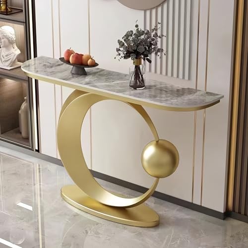 Schmale Kleine Akzent Treppenhaus Tabelle mit Geometrischem Metallrahmen Lange Eingangshalle Tabelle Lange Treppenhaus Vestibül Tabelle Eingang Vestibül Treppenhaus(E,120*30*80CM/47.2*11.8*31.5IN) von Hltdzer