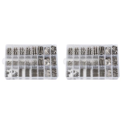 Hlxnyami 2160 Stück M2/M3/Edelstahl-Sechskantschrauben und Muttern, Set, Befestigungsmaterial, Innensechskantschrauben von Hlxnyami
