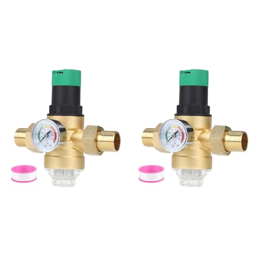 Hlxnyami 2X Druckregler Wasser mit Manometer Wasser und Siebfilter 3/4 Zoll DN20 Druckregler von Hlxnyami