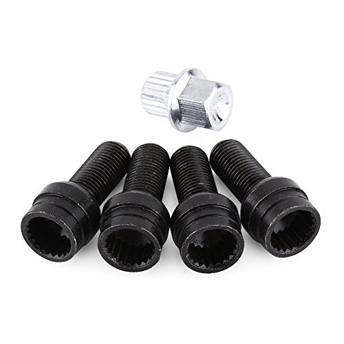 Radmuttern, 4 Stück M14 x 1,5 mm, Radschrauben aus Stahl und Radmutter für Vorhängeschloss, Radschutzbolzen mit Ersatzteilen, Radbolzen, Bolzen, Radbolzen + Diebstahlsicherungsmutter von Hlyjoon