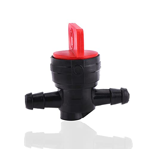 Hlyjoon Kraftstoffhahn inhahn 6mm/0,23 Zoll Inline Ein/Aus Kraftstoffhahn Schwarz und Rot Universal Kunststoff Motorölhahn Schalter Passend für 1/4 Rohr Schlauch von Hlyjoon