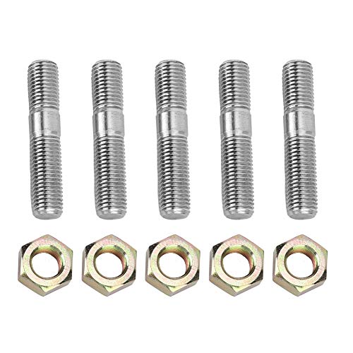 M10 x 1,25 50 mm Gewinde T3 T4 T6 4 Stück Turbo Schrauben und Muttern Flanschmuttern Turbo Stehbolzenset hohe Festigkeit für DSM 1G, EVO1~10 von RUSEPIN