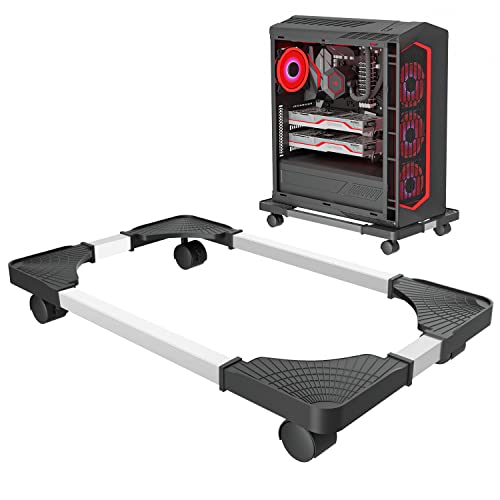 CPU Ständer Für PC, Computer Desktop Ständer, Universal Einstellbare CPU Halterung, Gehäuse Mobil-Ständer mit 4 Abschließbar Rollen CPU-Wagen Unter Schreibtisch - Schwarz CPU Ständer Für PC, Computer Desktop Ständer, Universal Einstellbare CPU Halterung, Gehäuse Mobil-Ständer mit 4 Abschließbar Rollen CPU-Wagen Unter Schreibtisch - Schwarz von Hmfmdy