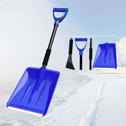 Hmfmdy Schneeschaufel, Schneeschieber mit ergonomischem Griff, leichtes tragbares abnehmbares Schneeräumwerkzeug für LKW- Auto, Garten, Camping, Outdoor, Notfall, Schneemannspielen – Blau Hmfmdy Schneeschaufel, Schneeschieber mit ergonomischem Griff, leichtes tragbares abnehmbares Schneeräumwerkzeug für LKW- Auto, Garten, Camping, Outdoor, Notfall, Schneemannspielen – Blau von Hmfmdy