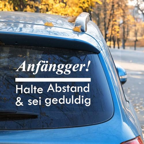 Neulinge-Auto-Schild "Anfänger! Halte Abstand & sei geduldig" - Warnschild für Fahrschüler (12x18cm, 2er-Set) von Hmkaufen