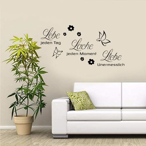 Lebe jeden Tag Wandtattoo - Inspirierende Dekoration mit positiven Botschaften für Wohnzimmer & Büro | Schwarze Schrift & Blumenmotiv (57x120cm) Lebe jeden Tag Wandtattoo - Inspirierende Dekoration mit positiven Botschaften für Wohnzimmer & Büro | Schwarze Schrift & Blumenmotiv (57x120cm) von Hmkaufen