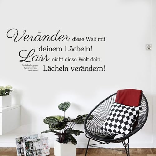 Veränder diese Welt mit deinem Lächeln! Wandsticker - Inspirierender Spruch für Wohnzimmer, Büro & mehr | Premium-Qualität (36x58cm) Veränder diese Welt mit deinem Lächeln! Wandsticker - Inspirierender Spruch für Wohnzimmer, Büro & mehr | Premium-Qualität (36x58cm) von Hmkaufen