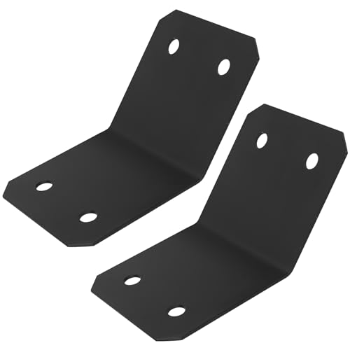 2 Stück Winkelverbinder 135 Grad, Montagewinkel 135° Abgewinkelt, bündig innenliegende 45 Grad Winkelverbinder für stumpf verbundene Pfosten und Balken - 120x120x127x3mm, Schwarz von Hmkesoteric