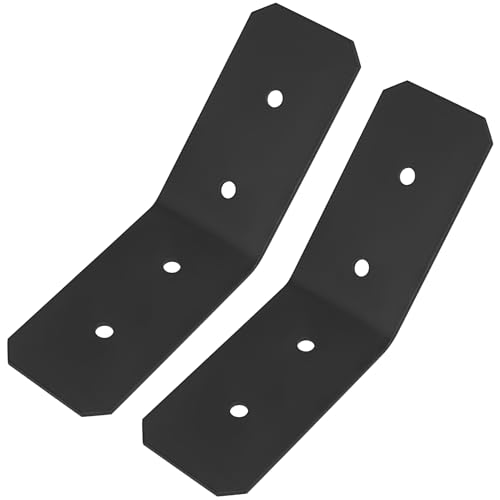 2 Stück Winkelverbinder 135 Grad, Montagewinkel 135° Abgewinkelt, bündig innenliegende 45 Grad Winkelverbinder für stumpf verbundene Pfosten und Balken - 140x140x76x3mm, Schwarz von Hmkesoteric