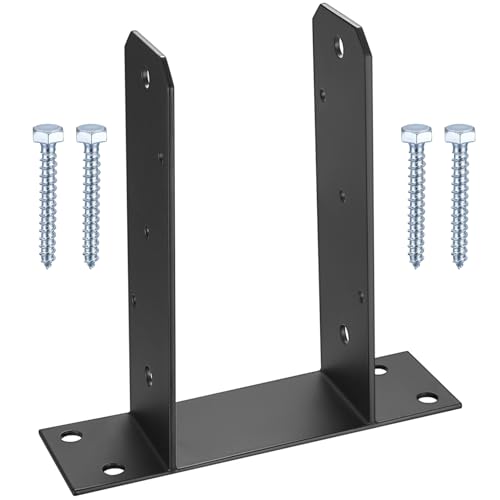 U-Pfostenträger, U Pfostenträger zum Aufschrauben, U Pfostenanker zum Aufdübeln, U-Form Pfostenhalter, Bodenplatte Vierkantholzpfosten, Zaunpfosten U Winkel zum Einbetonieren, 100x100mm von Hmkesoteric