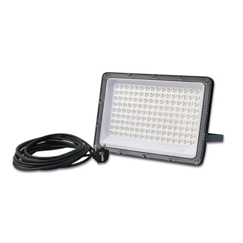 Hmuaog 100W LED Work Floodlight mit Stecker 6000K Kaltweiss Superhell 220V 230V Aussen LED Strahler Flutlicht IP65 Wasserdicht Fluter Licht 100 Watts (100W) von Hmuaog