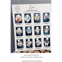 Meilensteintafel Erstes Lebensjahr I 1. Geburtstag Fotobrett von HndmdbyLiz