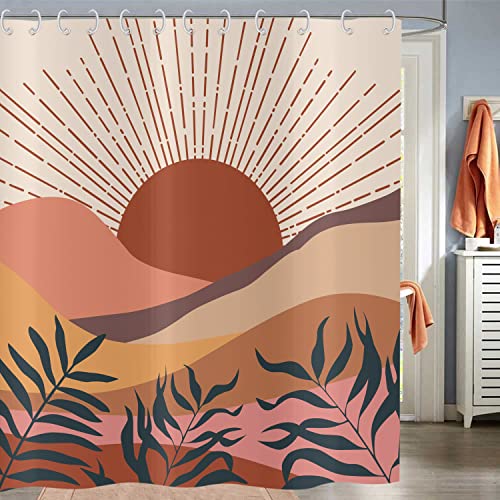 Duschvorhang Boho 180x200, Hnmdmyi Mid Century Abstrakt Berg Sonnenuntergang Blatt Badewanne Vorhang Modern Minimalistisch Geometrisch Ästhetisch Kunst Wasserdicht Polyester Stoff Waschbar Badevorhang Duschvorhang Boho 180x200, Hnmdmyi Mid Century Abstrakt Berg Sonnenuntergang Blatt Badewanne Vorhang Modern Minimalistisch Geometrisch Ästhetisch Kunst Wasserdicht Polyester Stoff Waschbar Badevorhang von Hnmdmyi