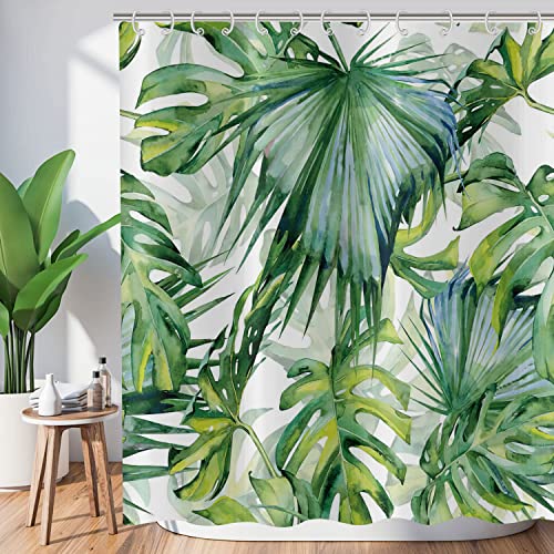 Hnmdmyi Duschvorhang Tropischer Blätter 150x180, Grüne Palmenblätter Duschvorhänge Dschungel Pflanze Botanisch Badewanne Vorhang Wasserdicht Polyester Stoff Waschbar Badevorhang mit Haken Hnmdmyi Duschvorhang Tropischer Blätter 150x180, Grüne Palmenblätter Duschvorhänge Dschungel Pflanze Botanisch Badewanne Vorhang Wasserdicht Polyester Stoff Waschbar Badevorhang mit Haken von Hnmdmyi