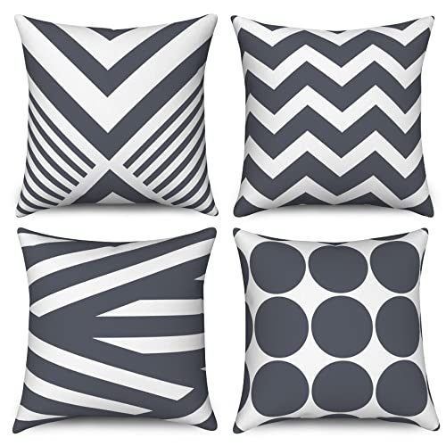Hnmdmyi Kissenbezug Grau 40x40 4er Set, Modernes Abstraktes Geometrisches Muster Dekorative Kissenbezüge Leinen Quadratische Kissenhülle für Sofa Couch Bett Garten Outdoor Home Decor Hnmdmyi Kissenbezug Grau 40x40 4er Set, Modernes Abstraktes Geometrisches Muster Dekorative Kissenbezüge Leinen Quadratische Kissenhülle für Sofa Couch Bett Garten Outdoor Home Decor von Hnmdmyi