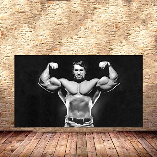 Arnold Schwarzenegger-Poster Kraftprotz-Bodybuilding-Poster Trainieren Poster Haus-Fitness-Deko Übung Motivationszitat Kunstdrucke inspirierende Wand Bilder Gym Poster 0314302 von Hnyjyfa