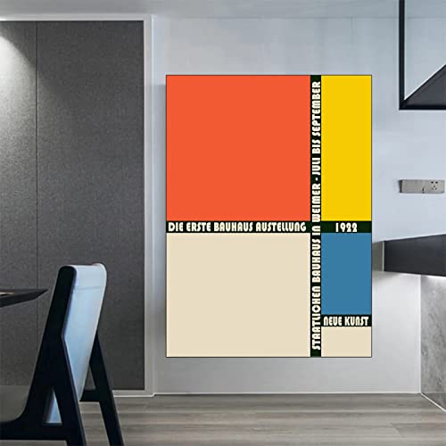 Bauhaus Poster Gallery Einzigartige abstrakte Linien Geometrie Wand Bilder Nordisches Retro Bauhaus Design Kunstdrucke minimalistisches Gemäldewerk Deko modernes Bauhaus Poster von 1923 0222265 von Hnyjyfa