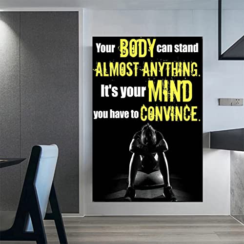 Bodybuilding-Plakat Muskel-Mädchen-Power-Plakat Fitness Motivationszitat Wand Gemäldedrucke Sexy Frau Poster Frau Workout Poster Schlafzimmer Home Gym Deko Poster 0210194 von Hnyjyfa