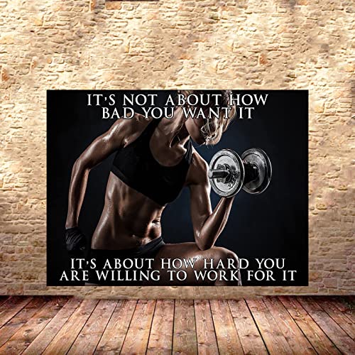 Hnyjyfa Frauen-Workout-Poster Bodybuilding-Poster Sexy Frau Poster Fitness Motivationszitat Wanddeko Schlafzimmer Home Gym Deko Poster Muscle Mädchen Power Poster 0209124 von Hnyjyfa