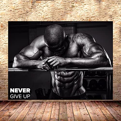 Hnyjyfa Fitnessstudio Poster Motivation Wand Gemälde Kunstdrucke Bodybuilding Training für Zuhause Dekor sexy Muskel Mann Fitness Übung Bild 0122125, 60x80cm/Ungerahmt von Hnyjyfa