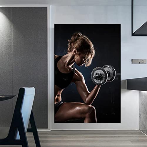 Hnyjyfa Frauen Training Poster Haus Fitness Deko Sexy Muskel Frauen Bodybuilding Poster Motivierende Zitat Gemäldedrucke für Mädchen üben inspirierende Wand Bilder für Mädchen Gym Poster 0321325 von Hnyjyfa