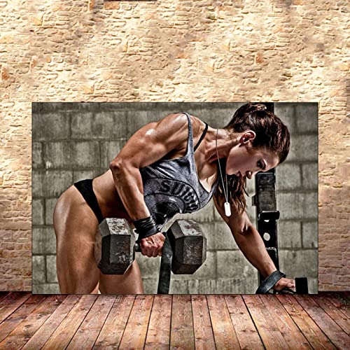 Hnyjyfa Frauen Workout Poster Bodybuilding Plakat Muskel Mädchen Power Plakat Fitness Motivationszitat Wand Bilder sexy Frau Poster Schlafzimmer Zuhause Fitnessstudio Dekoration 0210133 von Hnyjyfa