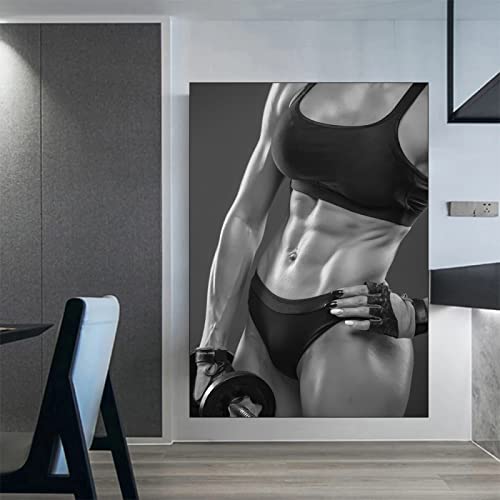 Hnyjyfa Frauen Workout Poster Bodybuilding Plakat Muskel Mädchen Power Plakat Fitness Motivationszitat Wand Bilder sexy Frau Poster Schlafzimmer Zuhause Fitnessstudio Dekoration 0210189 von Hnyjyfa