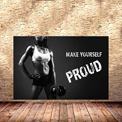Hnyjyfa Frauen-Workout-Poster Sexy Frau Poster Bodybuilding Poster Fitness Motivation Zitat Wand Gemäldedrucke Schlafzimmer Home Gym Deko Poster Muscle Mädchen Power Poster 0209196 von Hnyjyfa