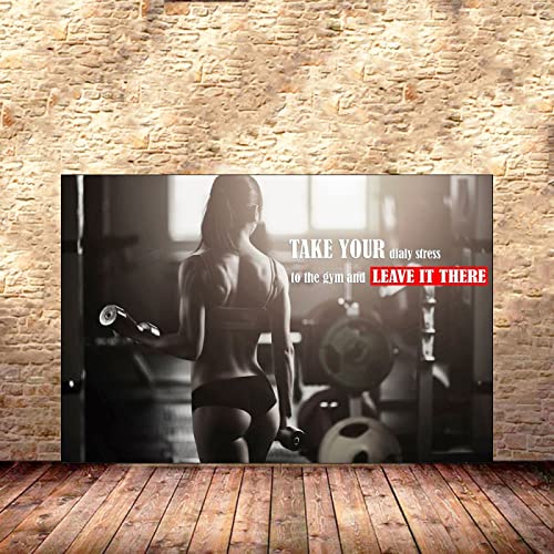 Hnyjyfa Sexy Frauen Bodybuilding Poster Fitnessstudio zu Hause Deko Poster Fitness Muskel Frauen Workout Poster Body Exercise Gym Training Kunstdrucke Inspirierendes Zitat Wand Bilder 0215311 von Hnyjyfa