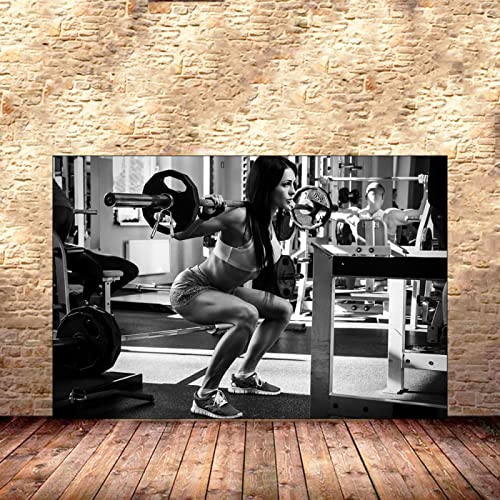 Hnyjyfa Trainings Poster Haus Fitness Deko Sexy Muskel Frauen Bodybuilding Übung Motivations Zitat Inspirierende Wand Bilder Girl Power Gemäldedrucke Gym Leinwand 0311369 von Hnyjyfa