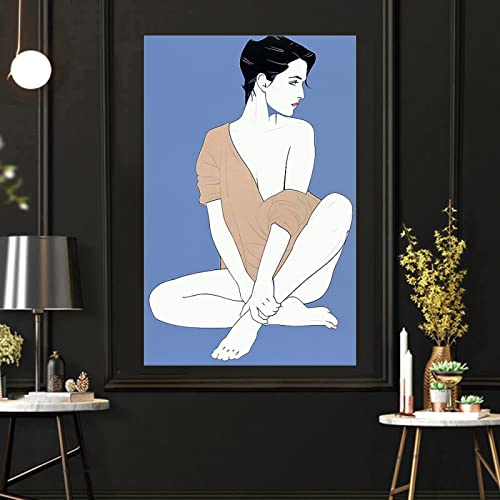 Mode-cooles Mädchen-Pop-Art-Plakat Patrick Nagel Frau Malerei Vintage Illustration Wand Kunstdrucke Sexy Elegante Frau Poster Moderne Zimmer Schlafzimmer Dekor 0125278 von Hnyjyfa