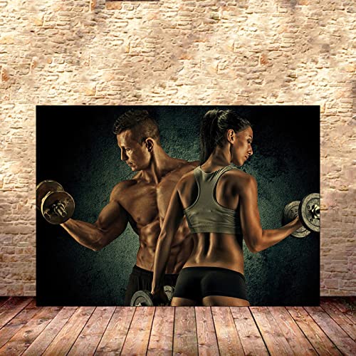 Hnyjyfa Muscle-Girl-Power-Plakat Bodybuilding-Poster Fitness Motivation Zitat Wand Gemäldedrucke Sexy Frau Poster Frau Workout Poster Schlafzimmer Home Gym Deko Poster 0209105 von Hnyjyfa