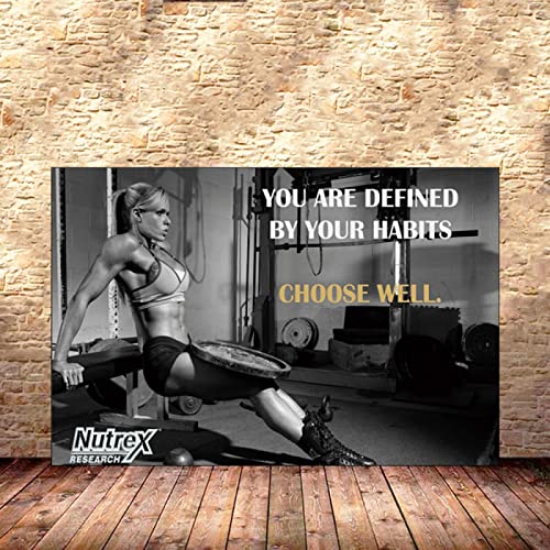 Sexy Frauen Bodybuilding Poster Inspirierendes Zitat Wand Bilder Körperübung Fitness TrainingsPoster Frauen Trainings Poster Mädchen Power Poster Fitnessstudio zu Hause Deko Poster Kunstdrucke 0214220 von Hnyjyfa