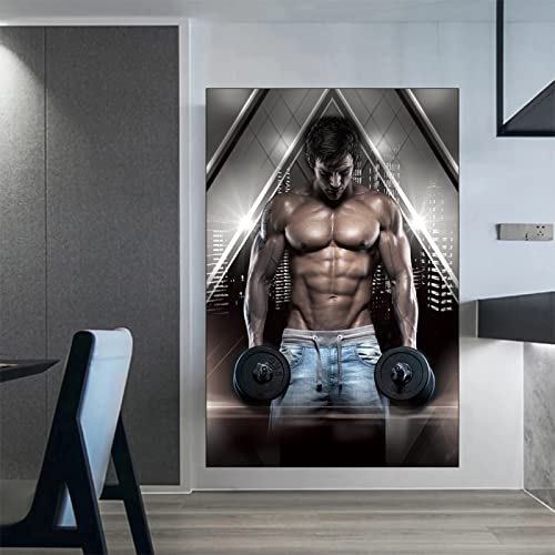 Trainings Poster Haus Fitness Deko Sexy Kraftprotz Bodybuilding Poster Übung Motivations zitat Poster Inspirierende Wand Bilder Man Power Poster Leinwand Bilder Fitnessstudio Poster 0310117 von Hnyjyfa