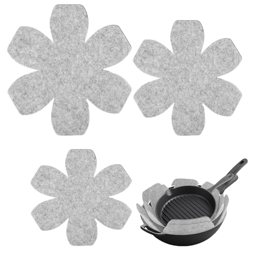 HoAhaMay 3 Stück Pfannenschoner,Pfannenschutz Stapelschutz,Topfschutz,3 Verschiedene Größen Pfannenschoner Filz,Verstellbare Rutschfestes Wärmedämmmatte,für Pfannen Töpfe Schüsseln Schutz vor Kratzer HoAhaMay 3 Stück Pfannenschoner,Pfannenschutz Stapelschutz,Topfschutz,3 Verschiedene Größen Pfannenschoner Filz,Verstellbare Rutschfestes Wärmedämmmatte,für Pfannen Töpfe Schüsseln Schutz vor Kratzer von HoAhaMay